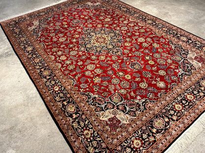 6'10"x9'9" Exquisite Hand-Knotted 100% Silk Kashane Rug