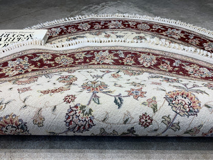 4' Diameter Exquisite Hand-Knotted 100% Wool Pile Oriental Rug