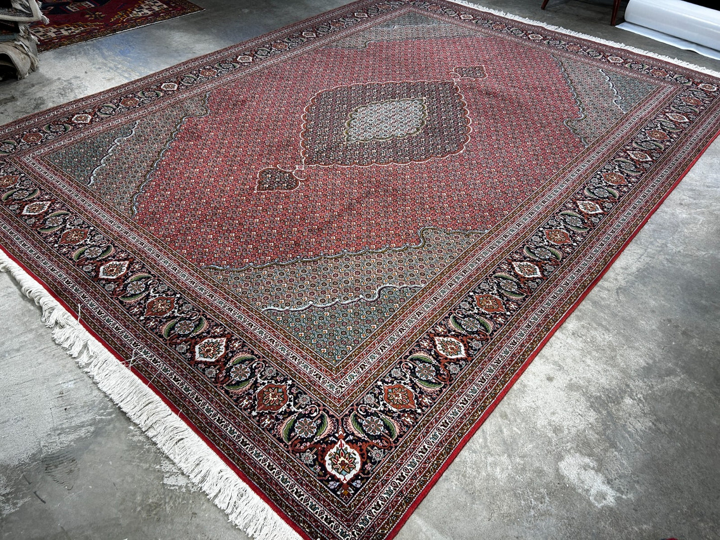 8'8"x11'3" One-Of-a-Kind Hand-Knotted Silk & Wool Tabrize Fish Style Rug