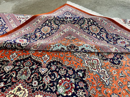 9'10"x13'11" Exquisite Signed Hand-Knotted 100% Silk Qume Rug