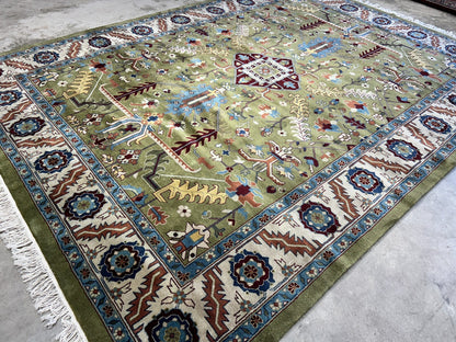 8'10"x11'8" Hand-Knotted 100% Wool Pile Oriental Rug