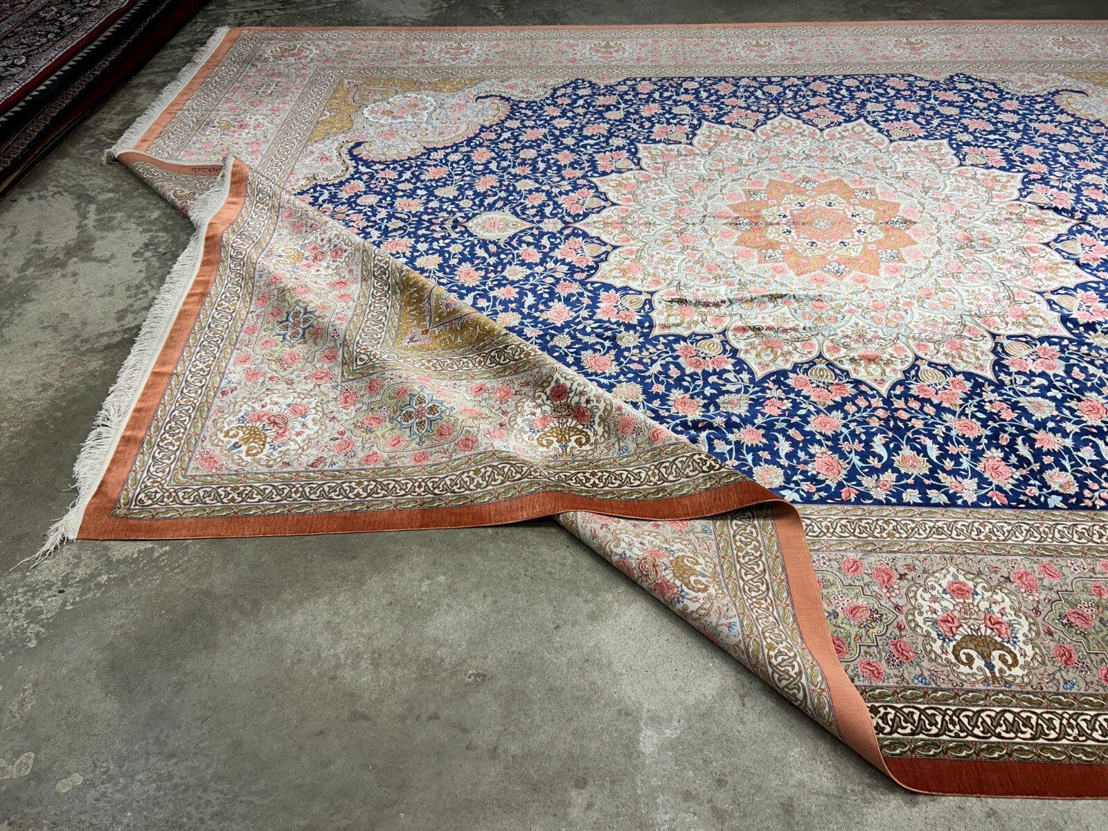 9'11"x13'6" Exquisite Signed Hand-Knotted 100% Silk Qume Rug