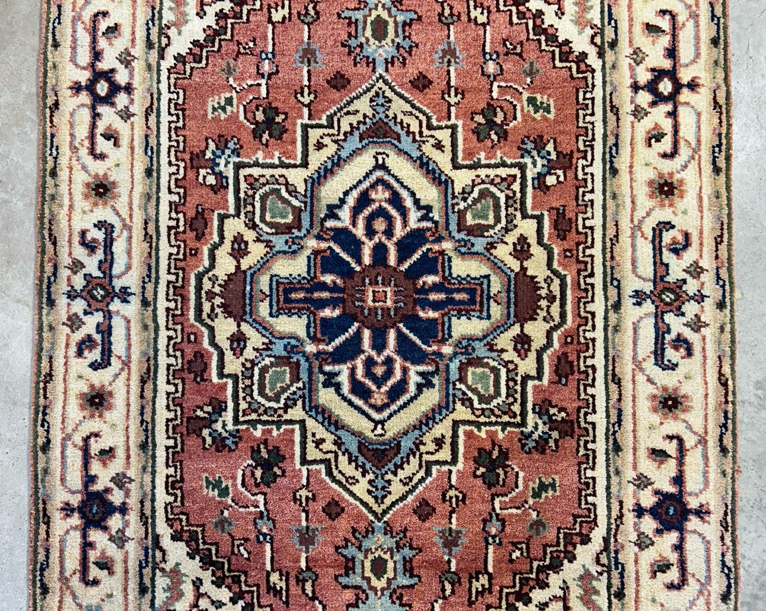 3’x5’ Hand-Knotted 100% Wool Indoserapi Area Rug - Carpet