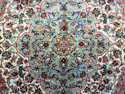6'5"x9'5" Exquisite Hand-Knotted 100% Silk Qume Rug