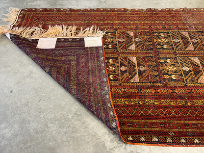 3'10"x6'3" Vintage Hand-Knotted 100% Wool Pile Oriental Area Rug - Carpet