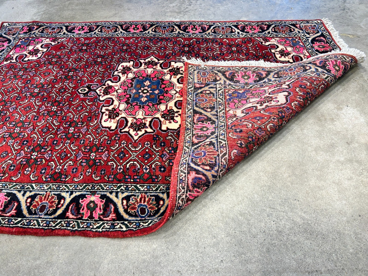 3'7"x5'3" Hand-Knotted 100% Wool Pile Persiane Tribal Bijare Rug