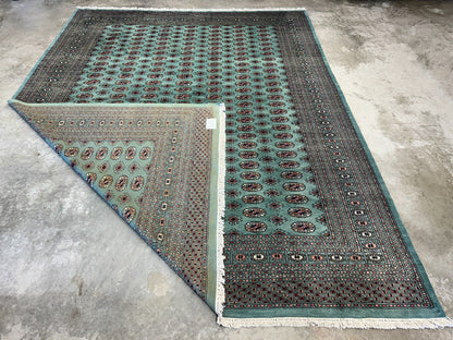 9'2"x12'2" Hand-Knotted 100% Wool Pile Bokhara Design Carpet - Area Rug