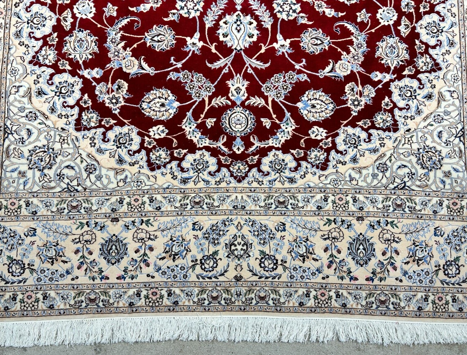 6'7"x9'6" Fine Hand-Knotted Wool & Silk Naine Rug - Area Carpet