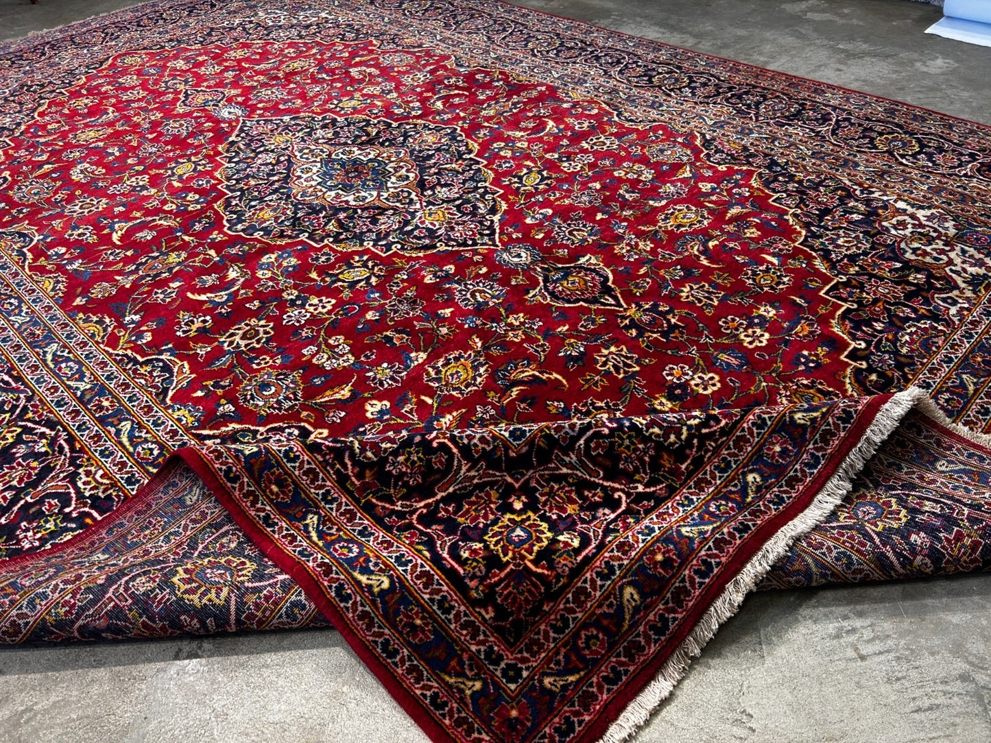 8'4"x12' Hand-Knotted 100% Wool Pile Kashane Area Rug - Signed