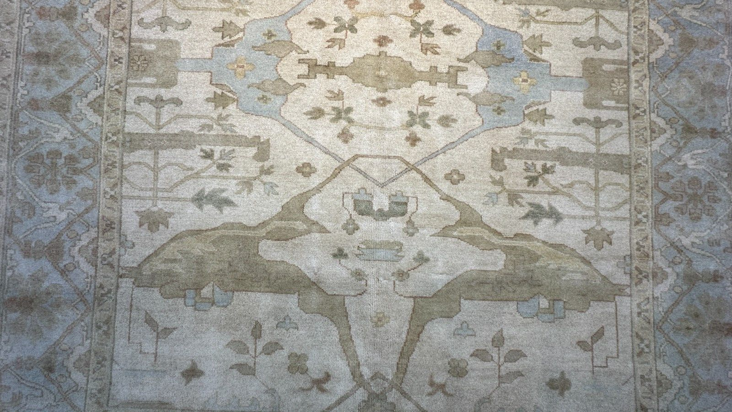8'x10' Hand-Knotted 100% Lamb Wool Oushak Carpet - Area Rug