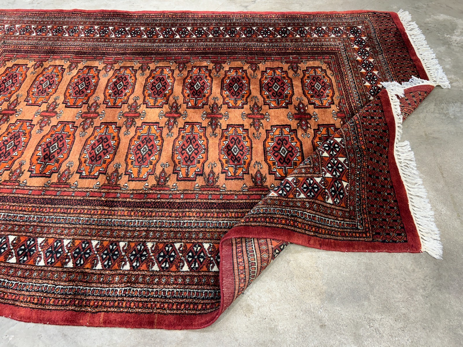 4'2"x6' Hand-Knotted 100% Wool Bokhara Area Rug - Carpet