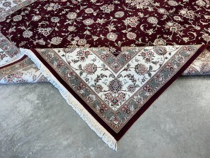 9'x12' Hand-Knotted Wool & Silk Pile SinoPersian Rug