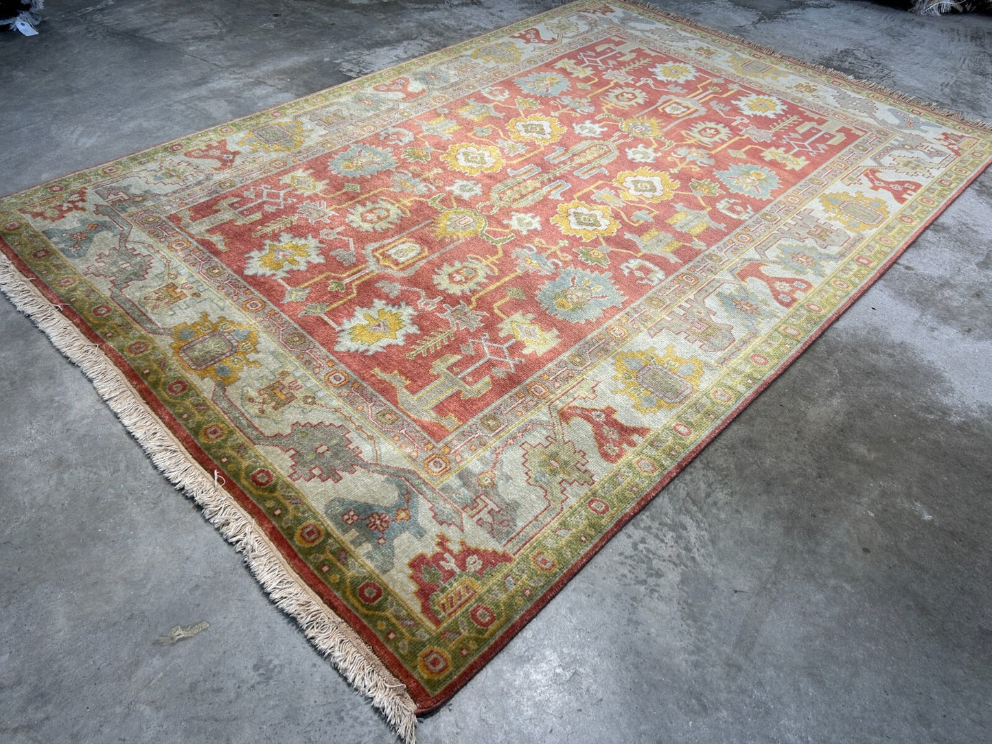 6'2"x8'11" Hand-Knotted 100% Wool Pile India-Farahane Carpet - Area Rug