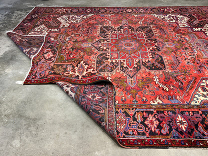 8'9"x11'4" Hand-Knotted 100% Wool Pile Herize Rug