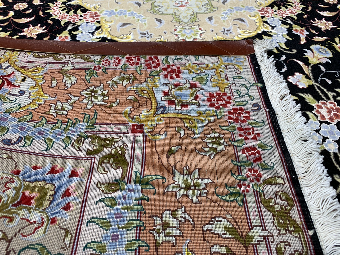 5'1"x7'1" Very Fine Hand-Knotted Wool & Silk Blend Tabrize Carpet - Area Rug