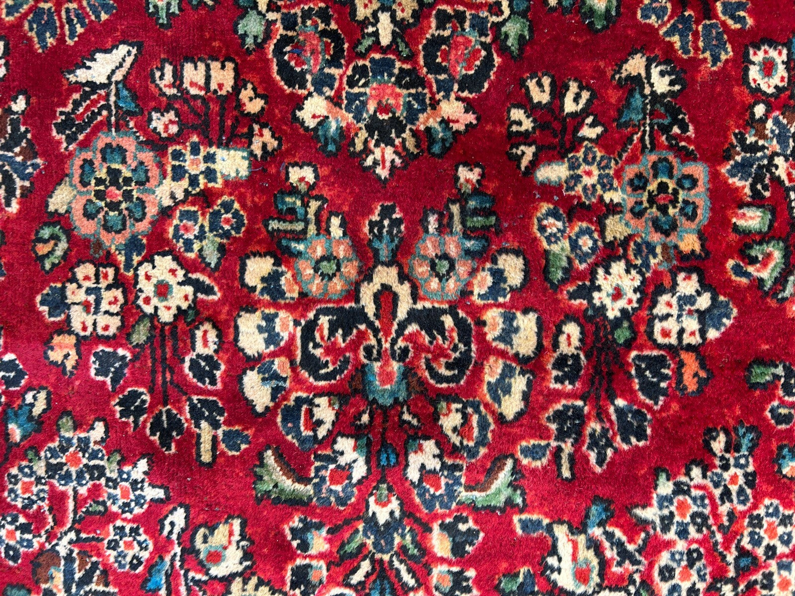 8'10"x12'2" Antique Fine Lamb Wool Sarouke Rug Hand-knotted Carpet
