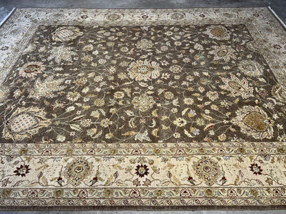 9'x12' Hand-Knotted 100% Wool Pile Agra Rug