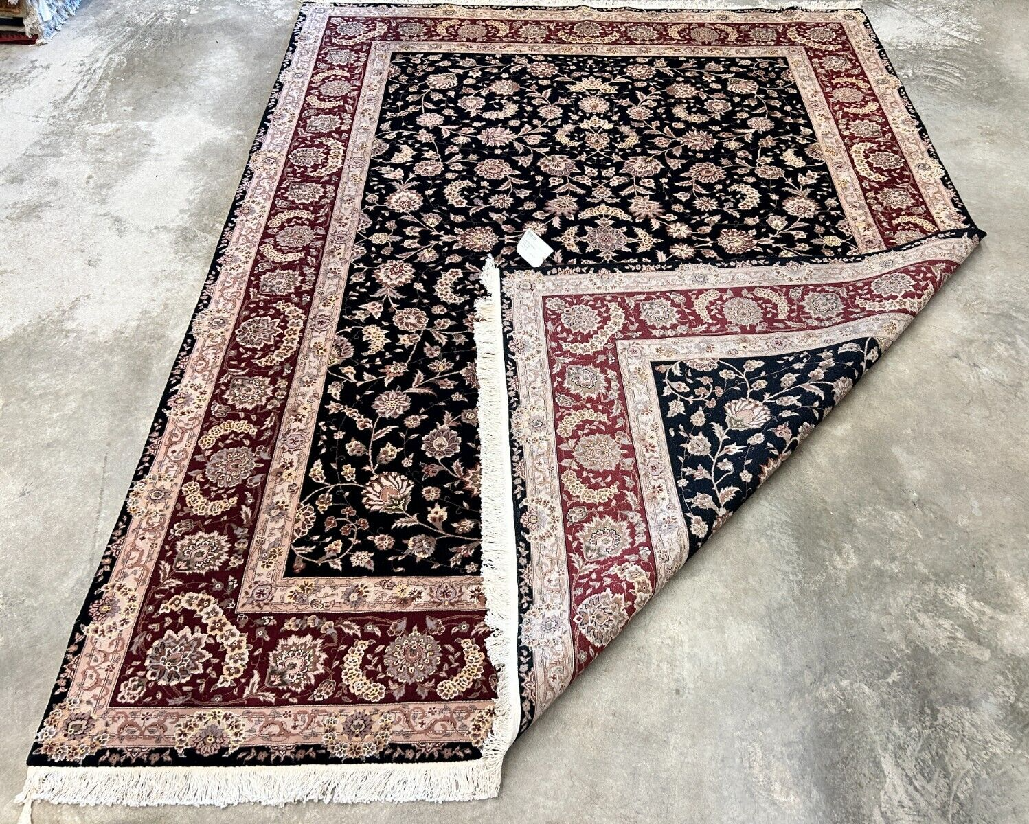 8'6"x11'6" Hand-Knotted Wool & Silk Pile Sinopersian Carpet - Area Rug