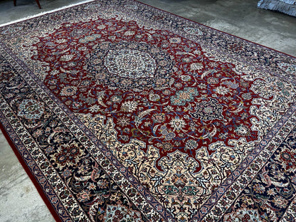 8'1"x11'9" Extra Fine Hand-Knotted Wool & Silk Isfahane Rug