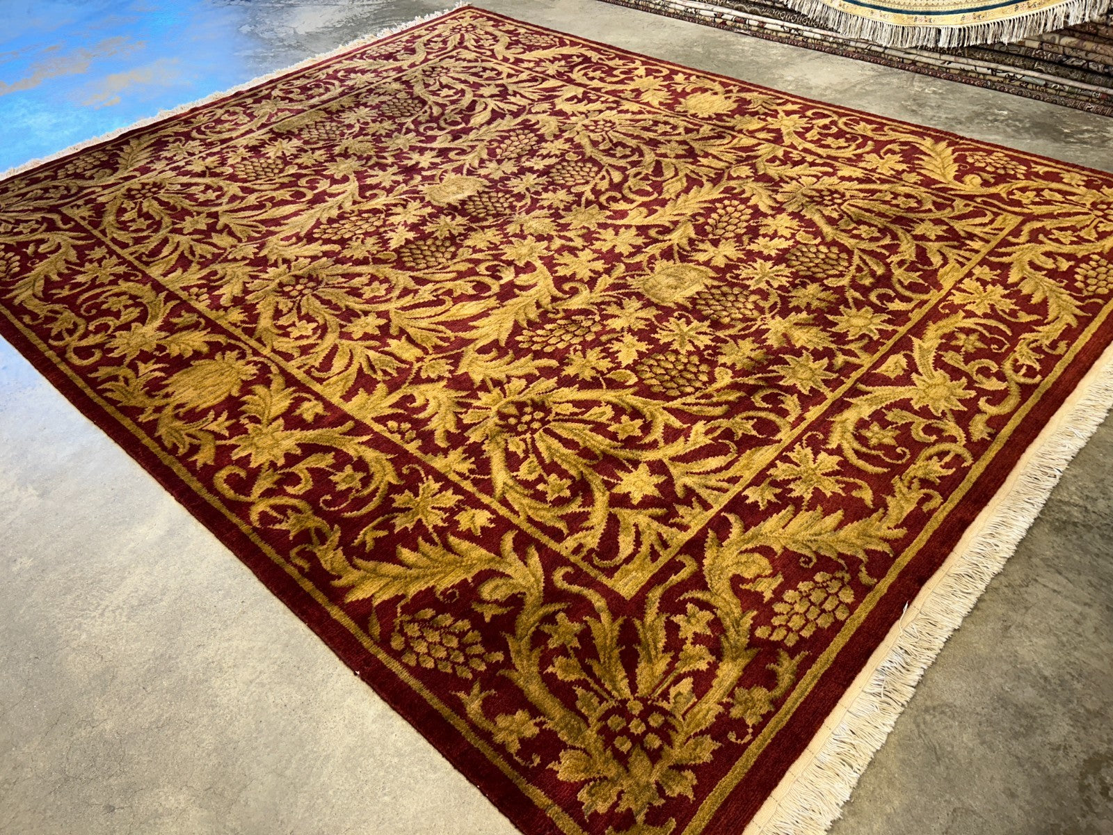 8'x10' Hand-Knotted 100% Wool Pile All-Over Area Rug - Carpet