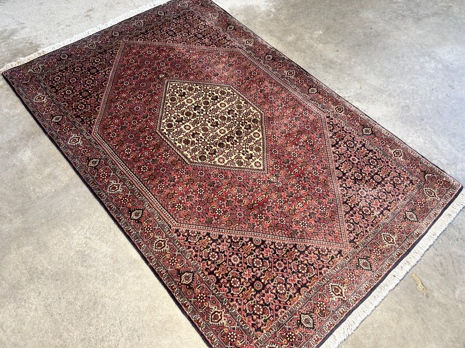 3'8"x5'10" Hand-Knotted 100% Wool Bidjare Carpet - Area Rug
