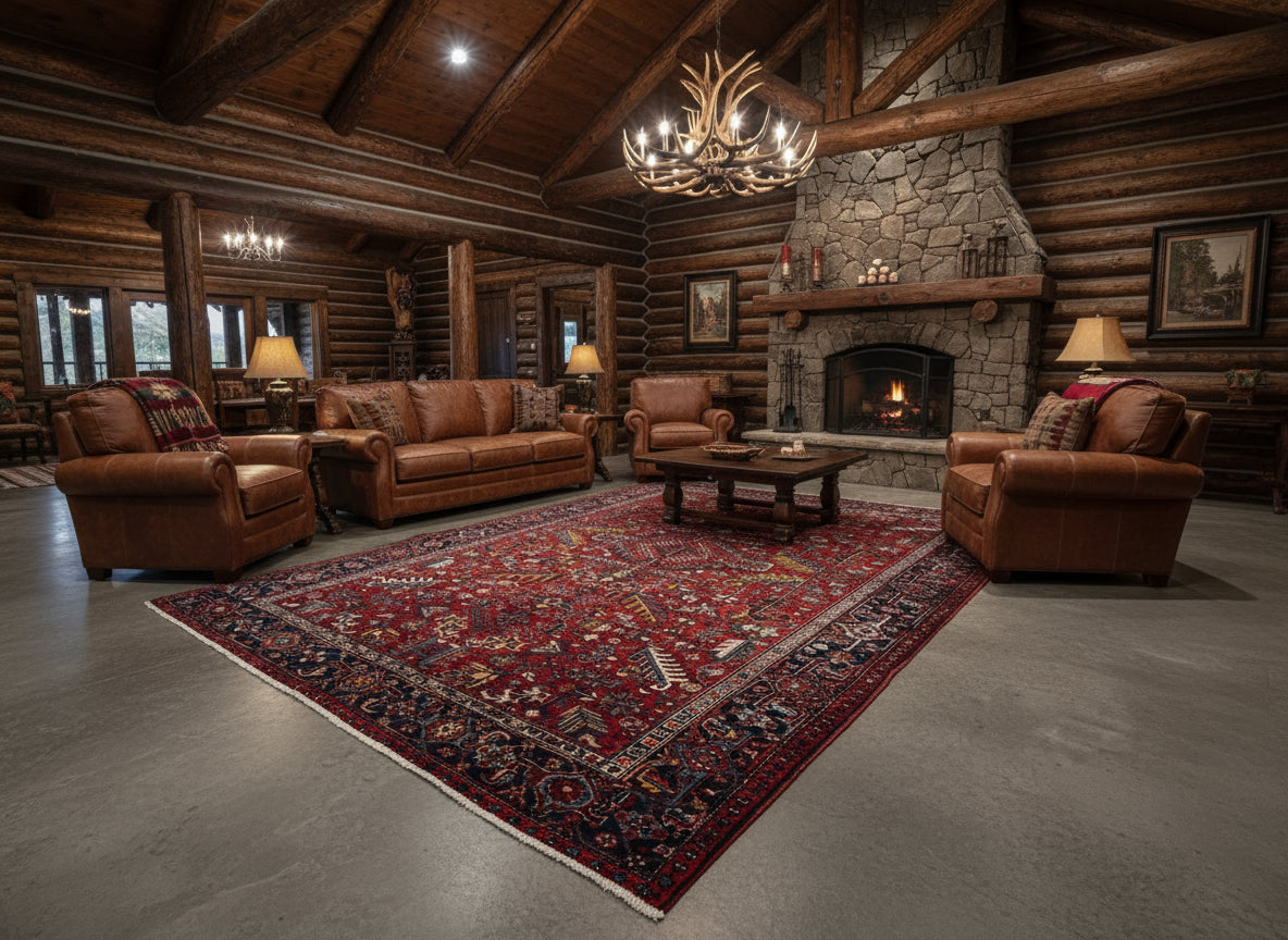 8'2"x10'11" Collector Antique 100% Wool Pile Herize Rug