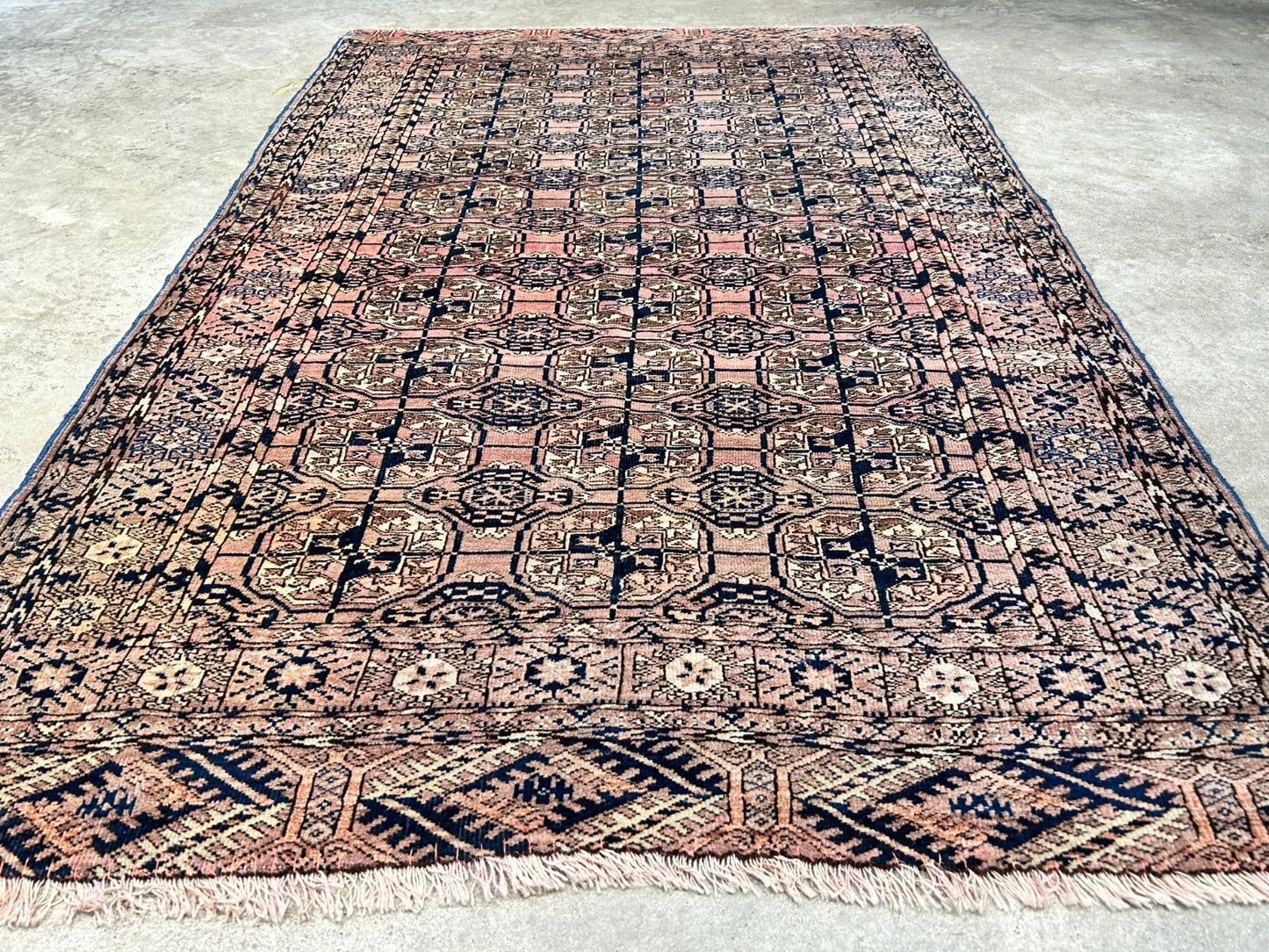 3'4"x5'3" Antique Hand-Knotted 100% Wool Pile Taky Bokhara Rug