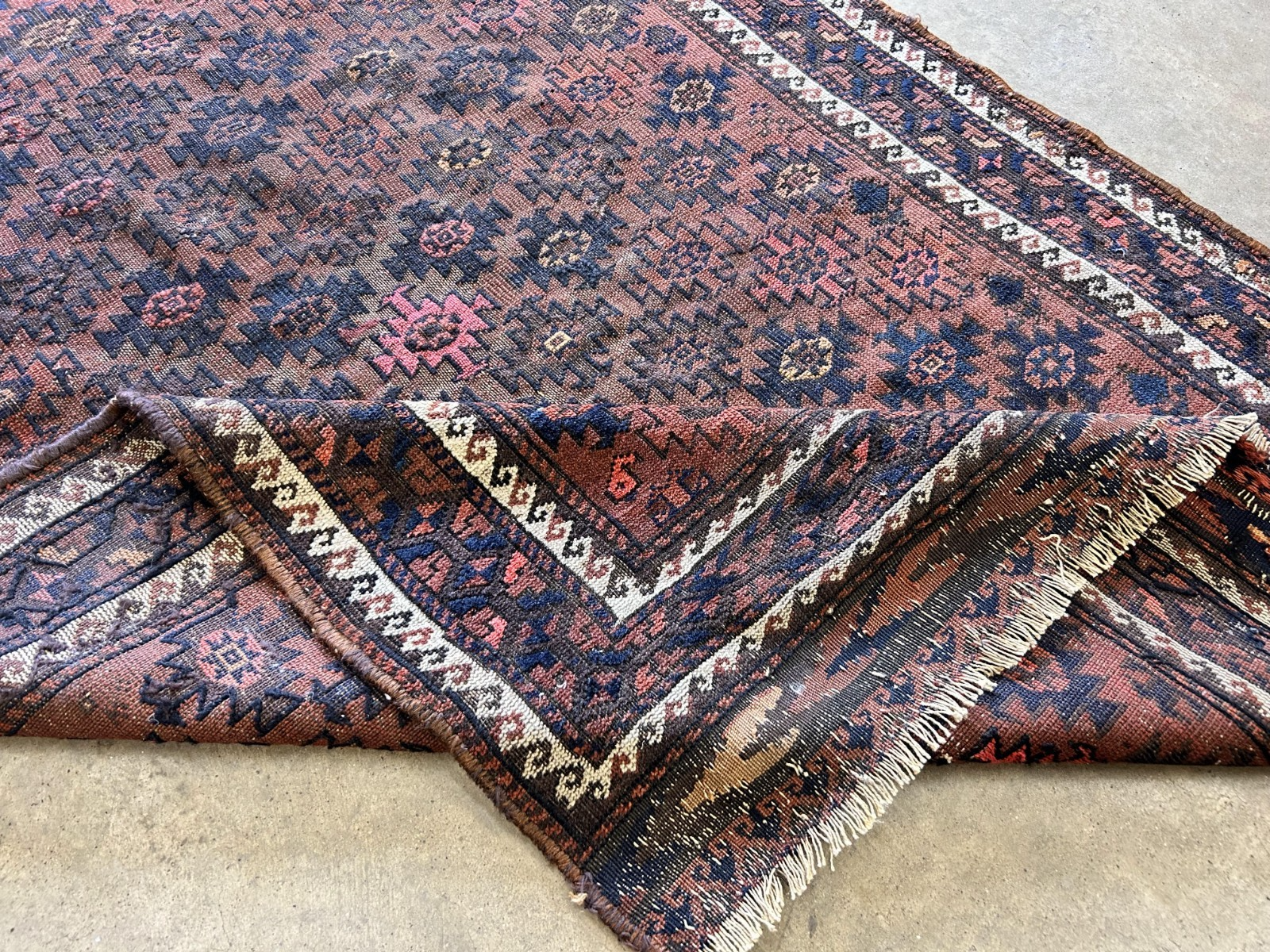 3'5"x5'9" Antique Hand-Knotted 100% Wool Senneh Area Rug - Carpet