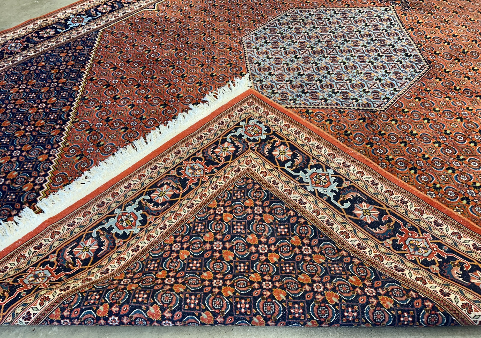 8'6"x12' Hand-Knotted 100% Wool Pile IndoBijar Rug