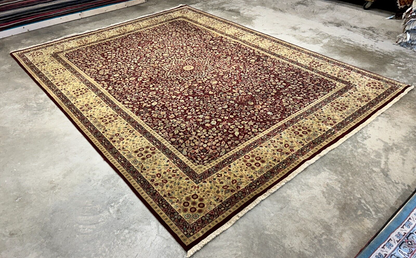 9'x12' Hand-Knotted 100% Lamb Wool Pile Persiane Design Carpet - Area Rug