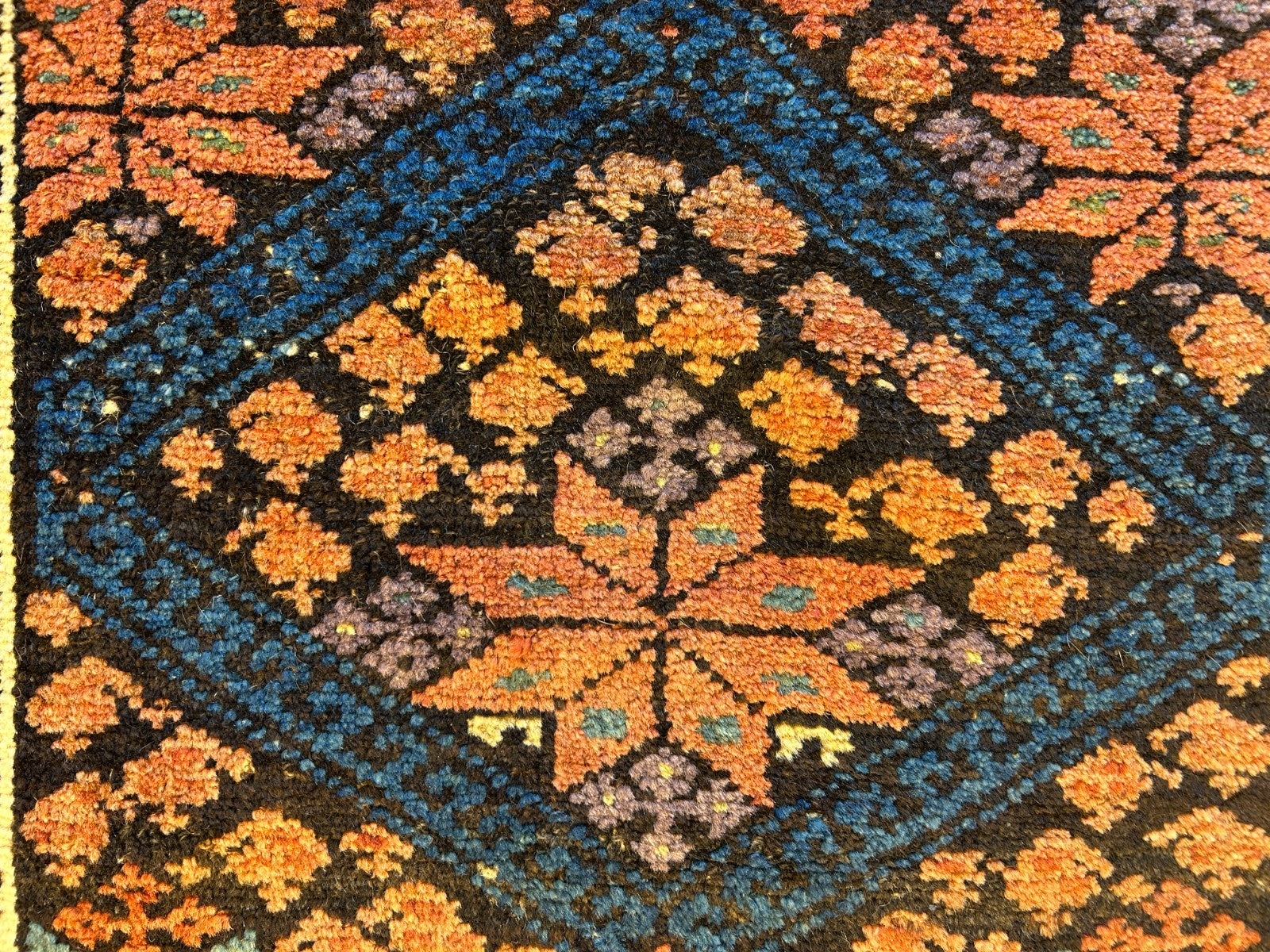 3'4"x6'6" Antique Hand-Knotted 100% Wool Pile Kordish Area Rug - Carpet