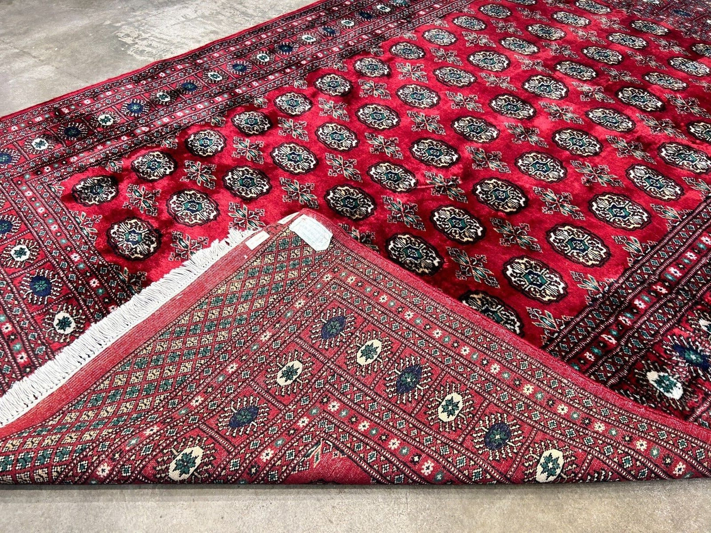 6'1" x 8'10" Hand-Knotted 100% Wool Pile Bokhara Area Rug - Handmade Carpet