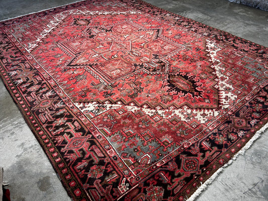 8'3" x 11'0" Hand-Knotted 100% Wool Pile Herize Area Rug - Area Carpet