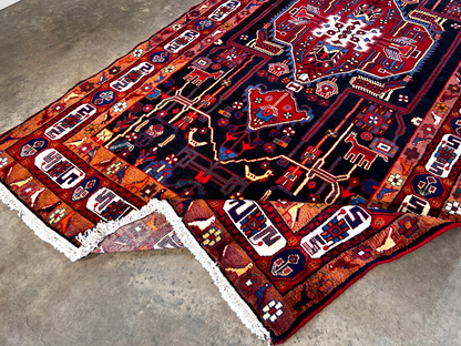 5'5" x 10'4'' Hand-Knotted 100% Lamb Wool Carpet - Nahavande Area Rug