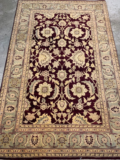 4' x 6' Very Fine Hand-Knotted 100% Wool Pile Indian Rug