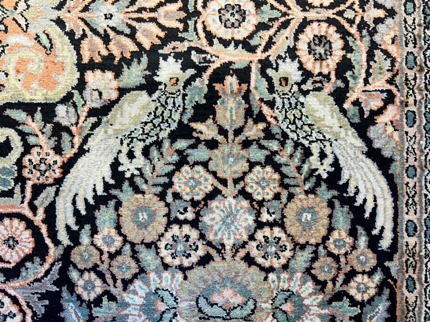 9'x12'6" Hand-Knotted 100%  Kashmiri Silk Pile Area Rug