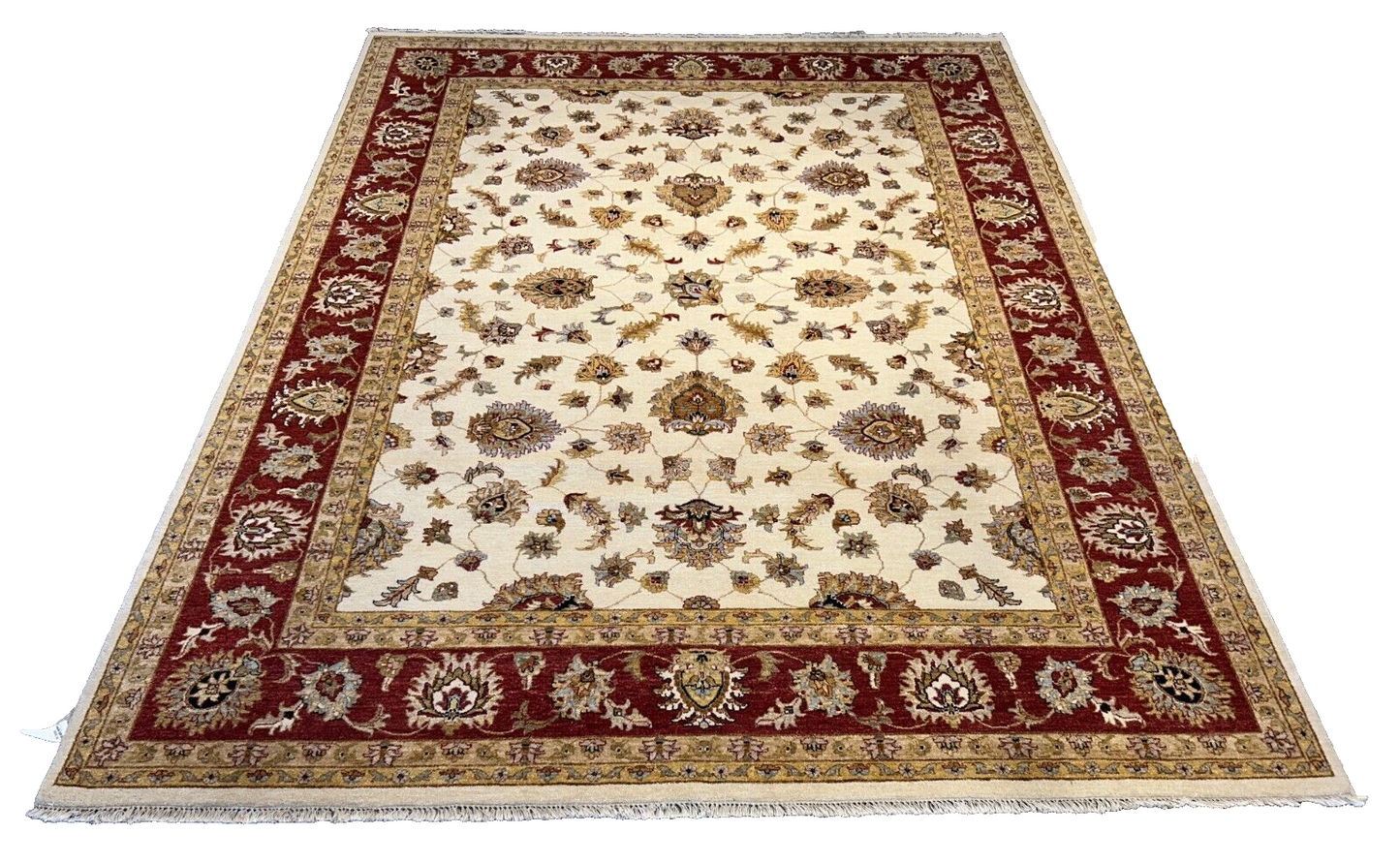 9'x12' Hand-Knotted 100% Wool Pile Kashane Design Carpet - Area Rug