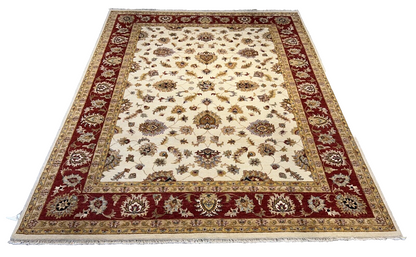 9'x12' Hand-Knotted 100% Wool Pile Kashane Design Carpet - Area Rug