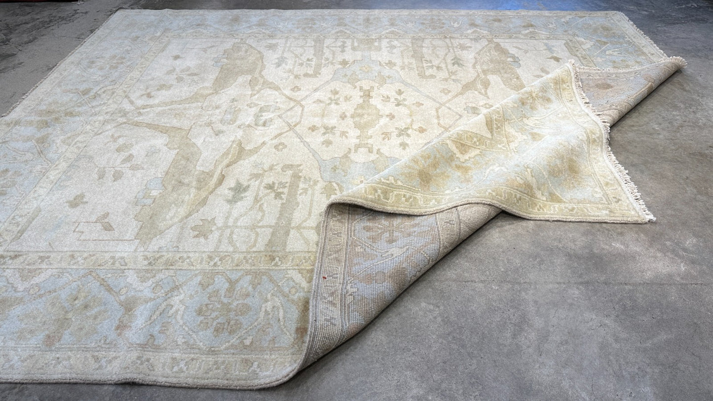 8'x10' Hand-Knotted 100% Lamb Wool Oushak Carpet - Area Rug