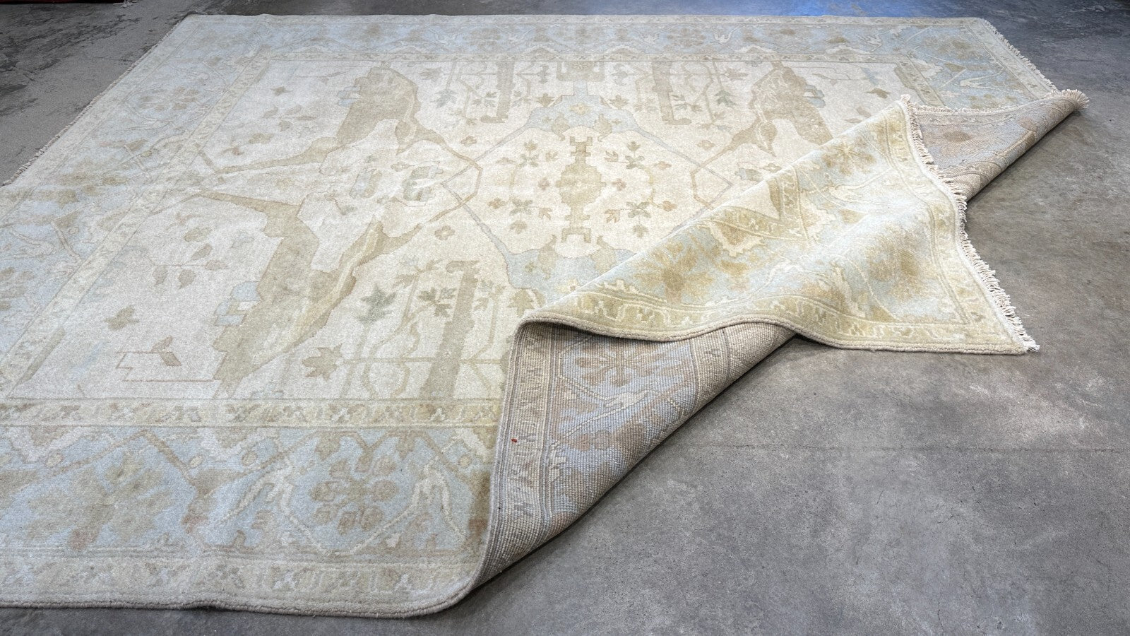 8'x10' Hand-Knotted 100% Lamb Wool Oushak Carpet - Area Rug