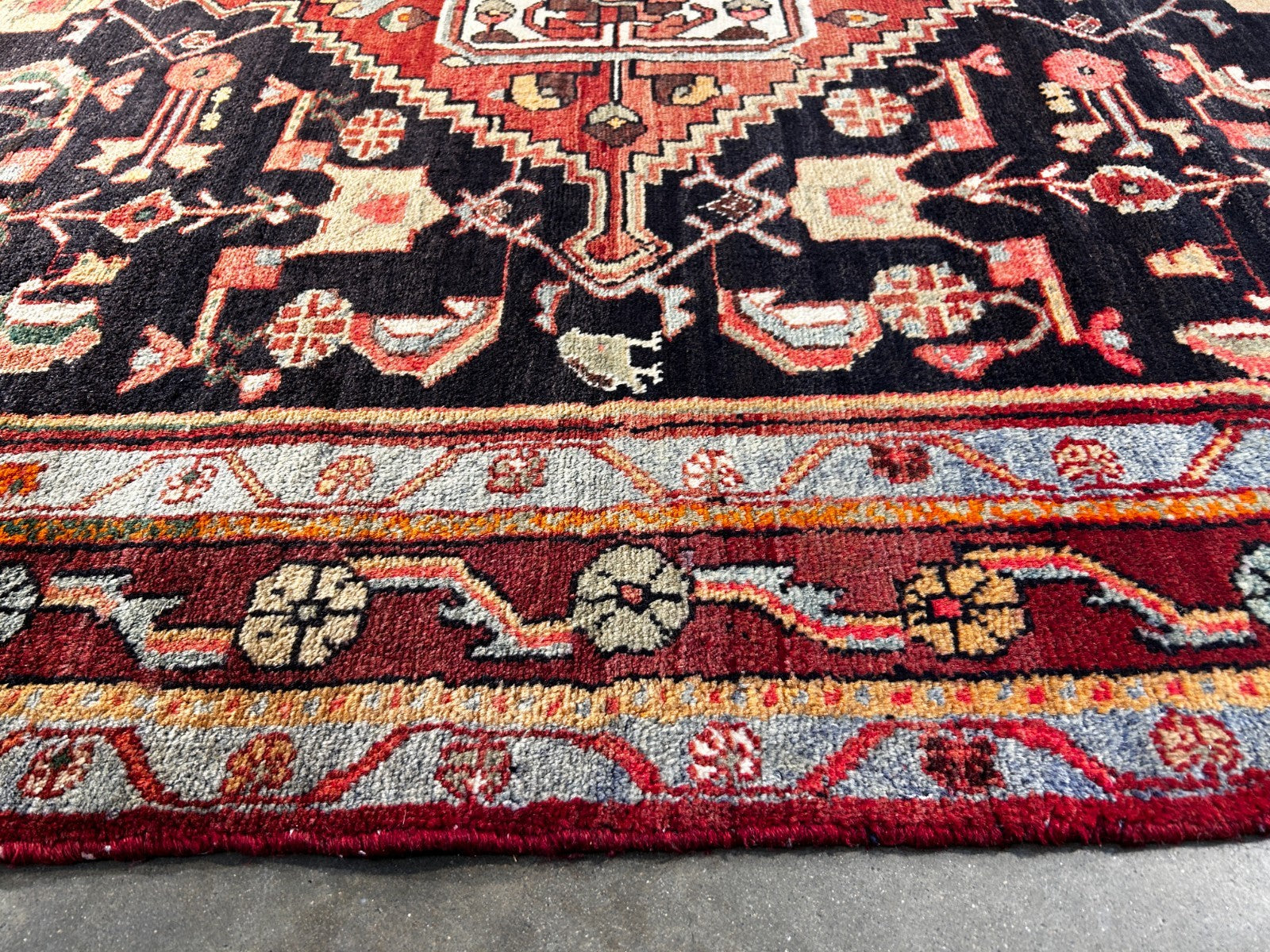 5'2" x 8'7'' Hand-Knotted 100% Wool Pile Hamadane Area Rug
