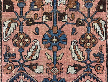 3’3”x6’ Antique Hand-Knotted 100% Wool Pile Hamadane Area Rug - Carpet