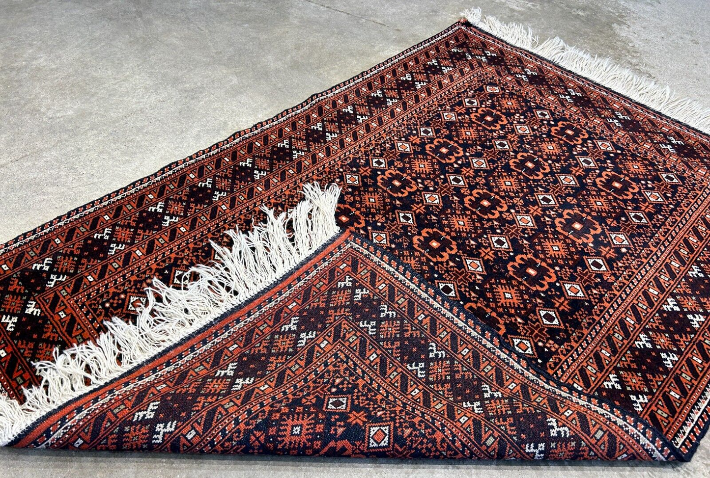 3'2"x4'6" Hand-Knotted 100% Wool Pile Afghan Area Rug