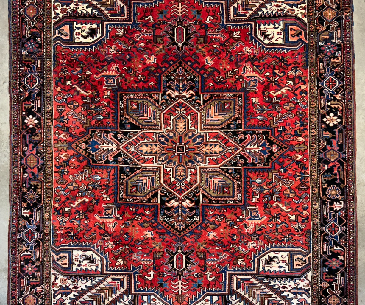 8'2"x11'1" Hand-Knotted 100% Wool Pile Herize Rug