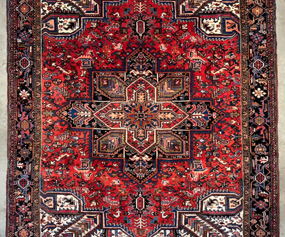 8'2"x11'1" Hand-Knotted 100% Wool Pile Herize Rug