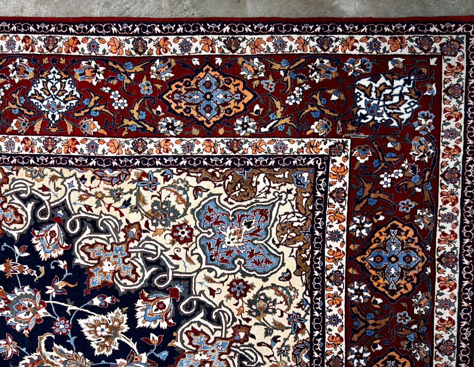 7'9"x12'8" Extra Fine Hand-Knotted Wool & Silk Isfahane Seirafian Rug