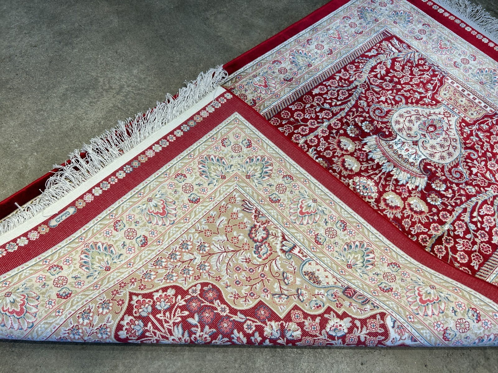 2'8"x4'1" Hand-Knotted 100% Silk Persiane Style Prayer Rug