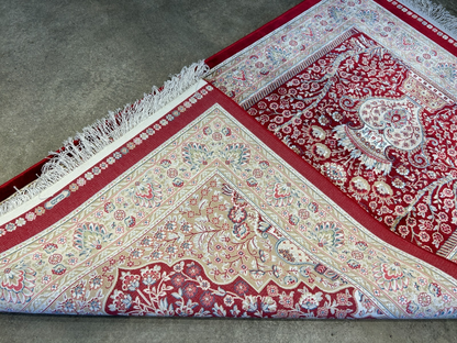 2'8"x4'1" Hand-Knotted 100% Silk Persiane Style Prayer Rug