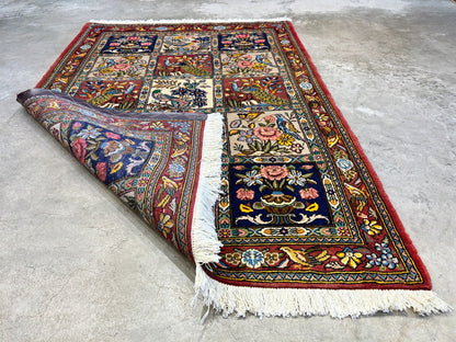 3'5"x5'2" Hand-Knotted 100% Lamb Wool Bakhtiarie Carpet - Area Rug