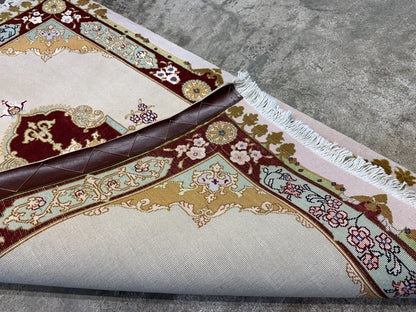 2'x3'3" Fine Hand-Knotted Wool & Silk Tabrize Rug